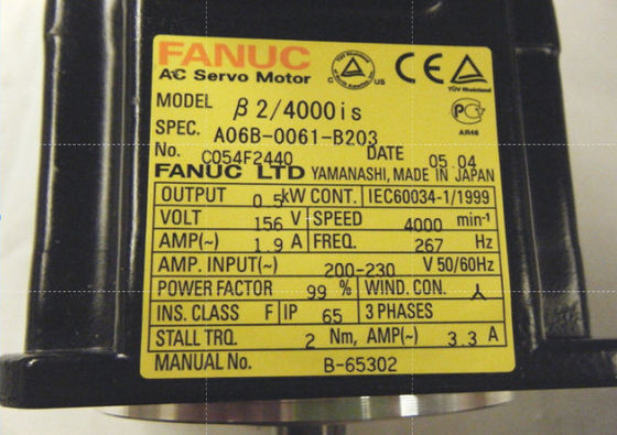 GE FANUCAC CNC機械サーボ モーターA06B-0061-B203