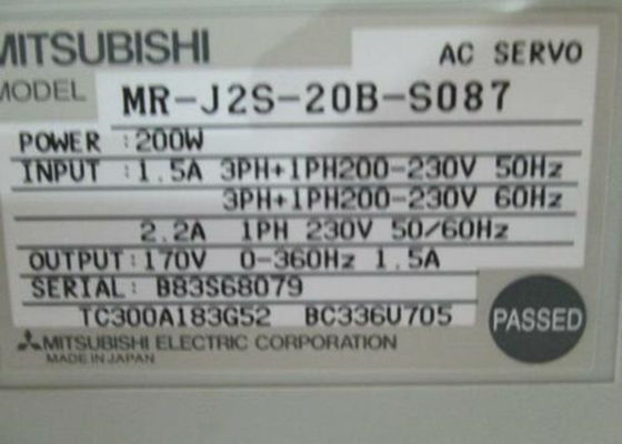 三菱産業200Wサーボ ドライブMR-J2S-20B-S087 ACアンプ170V 360Hz 1.5A