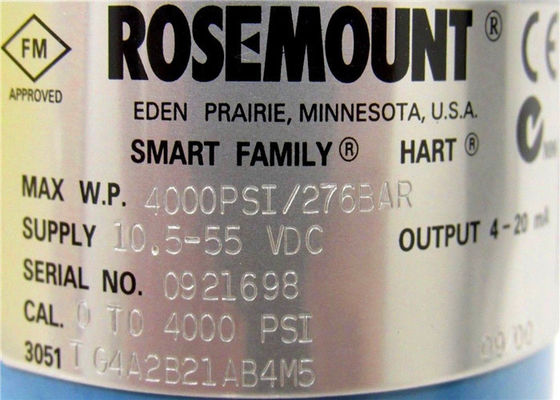 Rosemount 3051TGインライン圧力送信機3051TG4A2B21AB4M5    4000PSIへの-14.7