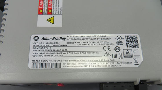 AB 2198-H008-ERS2 6.3 Ampのピーク電流は1および3段階190 - 528の入力VACの出力した