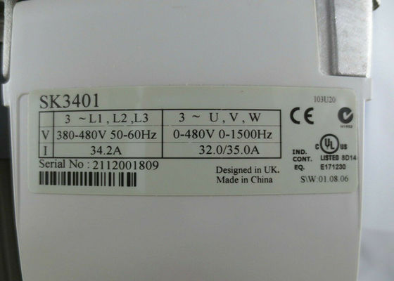 15KW Nidecエマーソン インバーターSK3401制御技法の司令官SK ACドライブ460VAC 25HP
