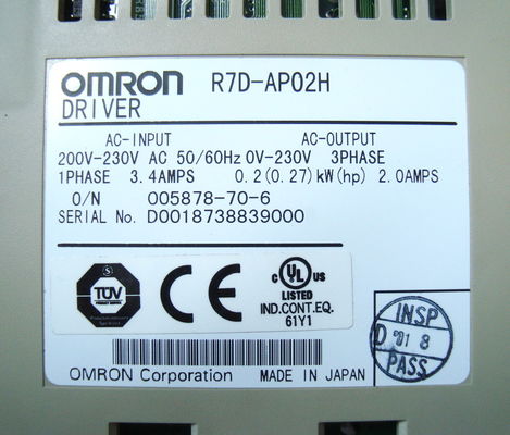 Omron R7d-Bp01lサーボAC 100vac供給1.6a 100vは最高モーター容量100wに荷を積む