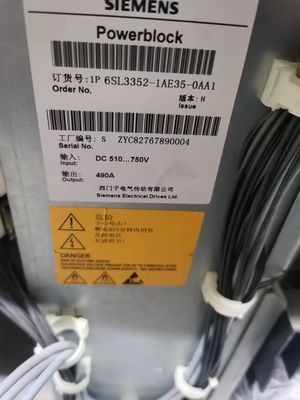 Siemens 6SL3352-1AE36-1BA1 510-750 V DC 490 Aモーター モジュールは3段階モジュールを塗った