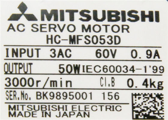 三菱50W HC-MFS053D 0.9A 51V産業ACサーボ モーター新しい原物
