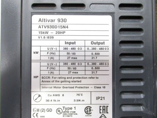ATV930D15N4シュナイダー シュナイダーの電気可変的な速度ドライブ、AltivarプロセスATV900、で
