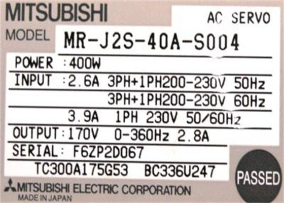 三菱電機400Wの新しいサーボ アンプMR-J2S-40A-S004産業ACドライブ170V 2.8A