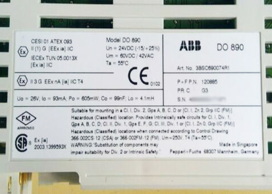 3BSC690074R1 DO890デジタル出力は4CH ABB 800xA入力/出力モジュールである