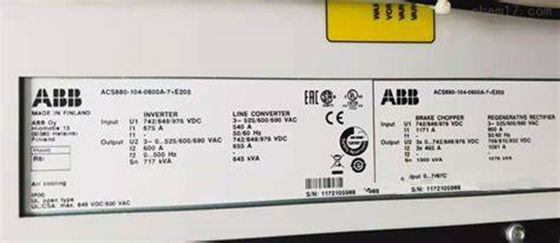 ABB ACS800-104-0105-7 ACインバーター 周波数変換器 34 kg 2本のワイヤ接続を完了