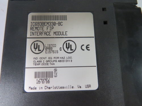 IC693BEM330 GE Fanuc FIP バスインターフェースモジュールシリーズ90-30 プログラム可能な論理コントローラ