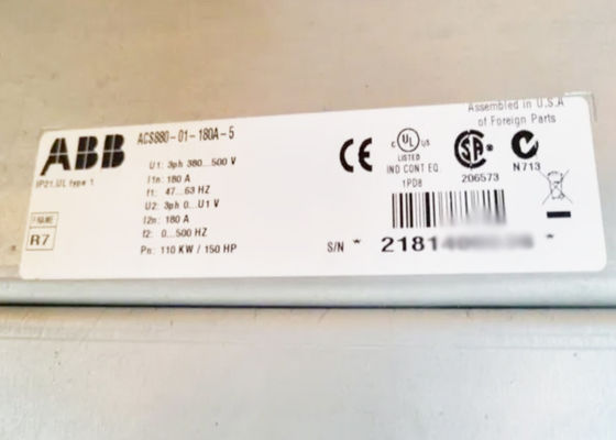 ACS880-01-180A-5 3ABD00037858-D 壁掛けシングルACドライブ 110KW 180A