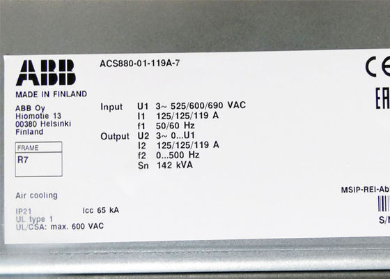 ACS880-01-119A-7 インダストリアルドライブ 3AUA0000115107 110kW 119A 新しい