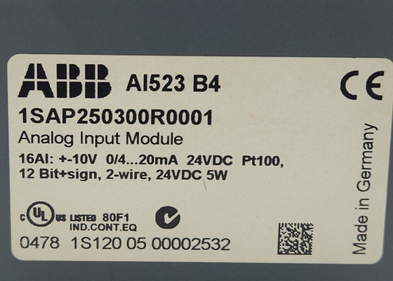 ABB AI523 1SAP250300R0001 AI523: S500 アナログ入力モジュール 16 AI: U,I,RTD,DI. 13ビットを含むサイン1ワイヤー