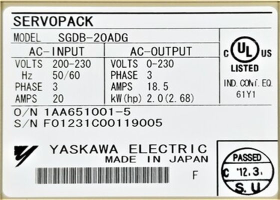 ヤスカワ産業 サーボドライブ SGDB-20ADG 全新 オリジナル 2kw
