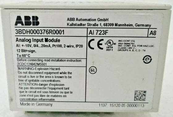 ABB 3BDH000376R0001 AI 723F アナログ入力モジュール I-O_モジュール 0.15kg