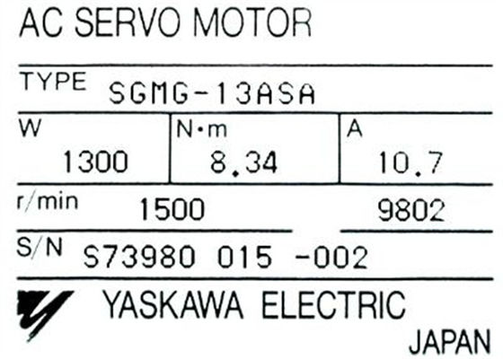 ヤスカワ SGMG-13ASA 日本 全新ACサーボモーター オリジナルボックス