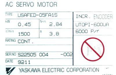 500W サーボモーター ブランド 新品 ヤスカワ USAFED-05FA1S 産業分野