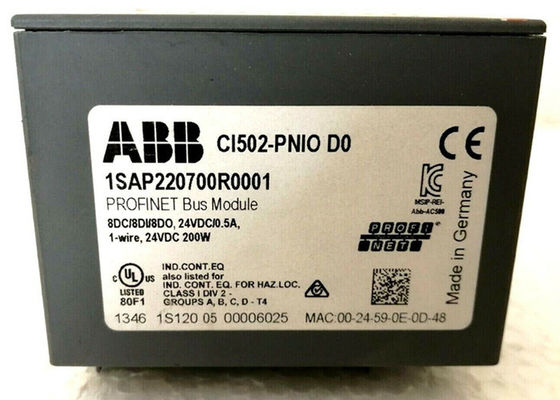 ABB CI502-PNIO 1SAP220700R0001 インターフェースモジュール. PROFINET IO RT 装置. 8 DI: 24VDC. 8