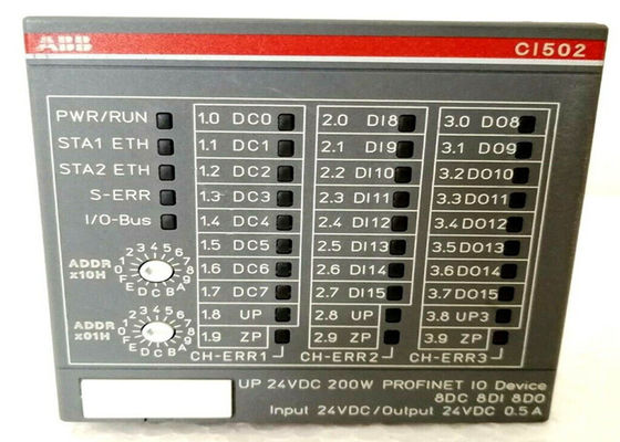 ABB CI502-PNIO 1SAP220700R0001 インターフェースモジュール. PROFINET IO RT 装置. 8 DI: 24VDC. 8