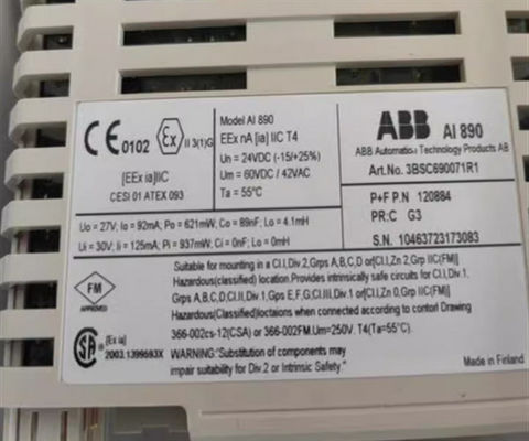 ABB AI890 3BSC690071R1 AI890 アナログ冗長電源モジュール