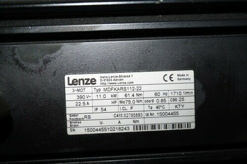 LENZE MDFKARS112-22 重用アプリケーションのためのサーボモーター