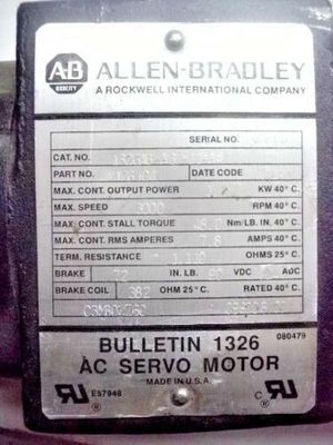 トップリーミットスイッチ AB 1326AB-A3E-11-A4 SERV MTR 48IN-LB 3K-RPM 90V BRK STD INCH