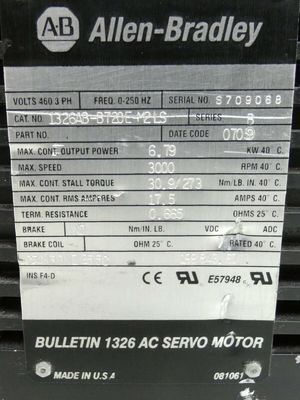 AB 1326AB-B720E-M2LS 産業用ローータリーサーボモーター