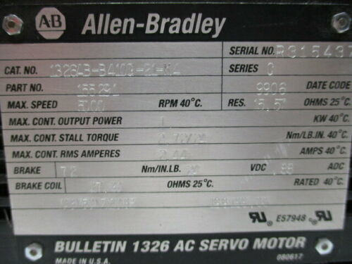 1326AB-B4100-21-K4 トークプラスシリーズ パーソナライズ可能な 1391-DES AC サーボドライブ用のサーボモーター