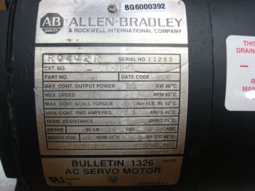 AB 1326AB-C3E-21-K7 トークプラスシリーズ 1391-DES AC サーボドライブ用のサーボモーター