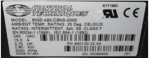 エマーソン MGE-490-CBNS-0000 セルボモーター 産業用セルボモーター