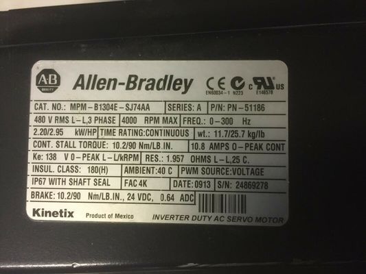 アレン・ブラッドリー MPL-B1304E-SJ74AA MPMシリーズ MPM 480V AC回転サーボモーター