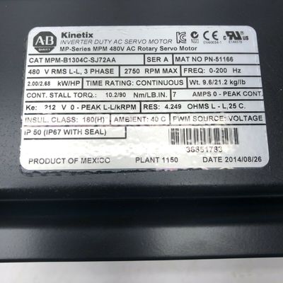 アレン・ブラッドリー MPM-B1304C-SJ72AA MPMシリーズ MPM 480V AC回転サーボモーター
