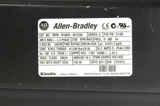 アレン・ブラッドリー MPM-B1304E-MJ72AA MPMシリーズ MPM 480V AC回転サーボモーター