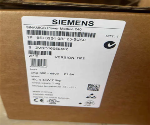 6SL3224-0BE34-5AA0 Siemensの余分な電源モジュールのSinamics G120力モジュールPM240