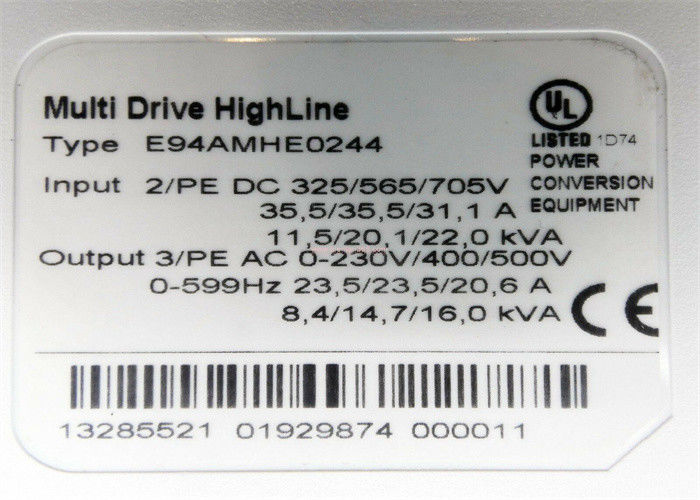 Lenze E94AMHE0244の可変的な頻度インバーターSERVOは9400のシリーズを325/565/705 V DC 11.5-22 KV運転する