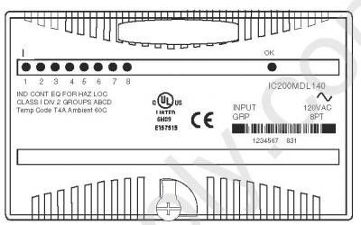 GE IC200MDL140 8の分離した入力AC 120ボルトの入力/出力55のmilliampsのVersamaxおよび制御システム