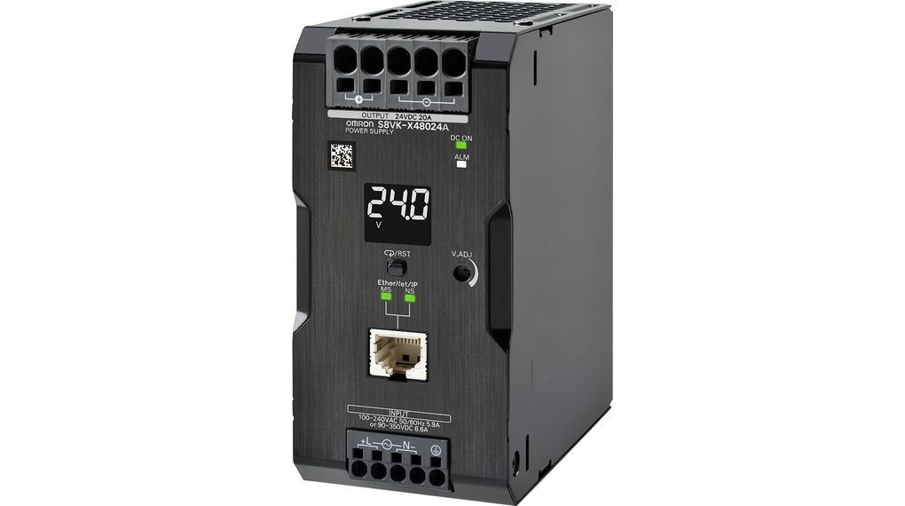 OMRON S8VK-X48024A-EIP 100から240 VACの電力定格480 W 24 VDC - + 70 Cへの40 C