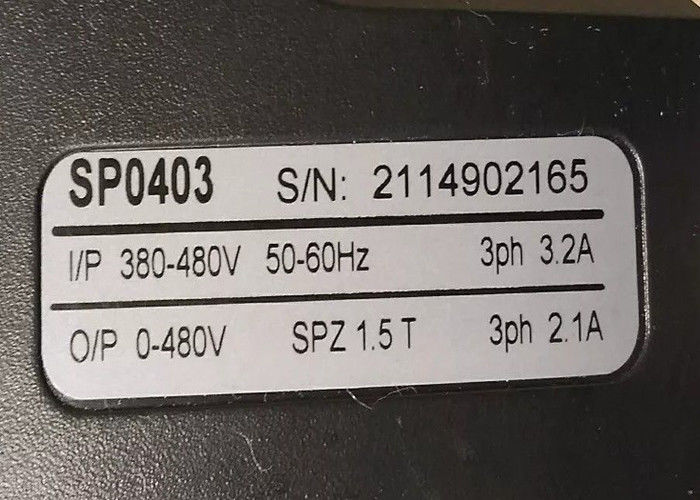 Nidecの制御技法のエマーソンUnidrive SP0403 ACドライブ0.75kW 0-480V 3PH 2.1A