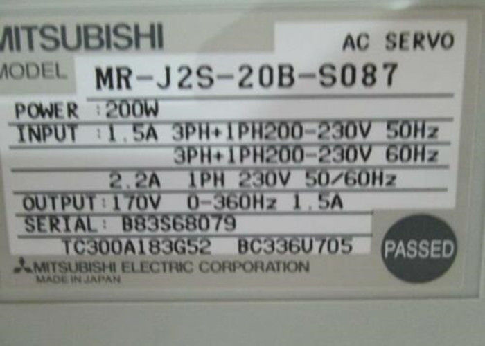 三菱産業200Wサーボ ドライブMR-J2S-20B-S087 ACアンプ170V 360Hz 1.5A