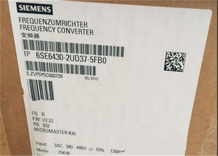 6SE6 430-2UD37-5FB0 Siemensの可変的な頻度インバーター3AC 380-480平方されたトルク力75のKW
