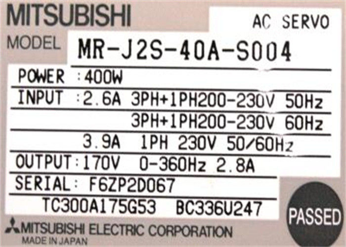 三菱電機400Wの新しいサーボ アンプMR-J2S-40A-S004産業ACドライブ170V 2.8A