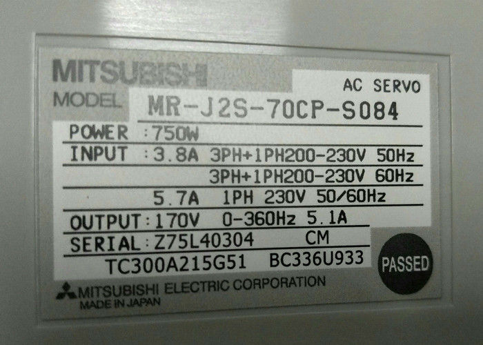 三?? 工業駆動 MR-J2S-70CP-S084 AC サーボアンプ 750W 入力 3.8A 200-230V