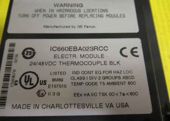 GE Fanuc IC660BBA023 6 つの入力回路,ブロック電力の24 から 48 ボルト DC, -25 mV から 150 mV の電圧測定