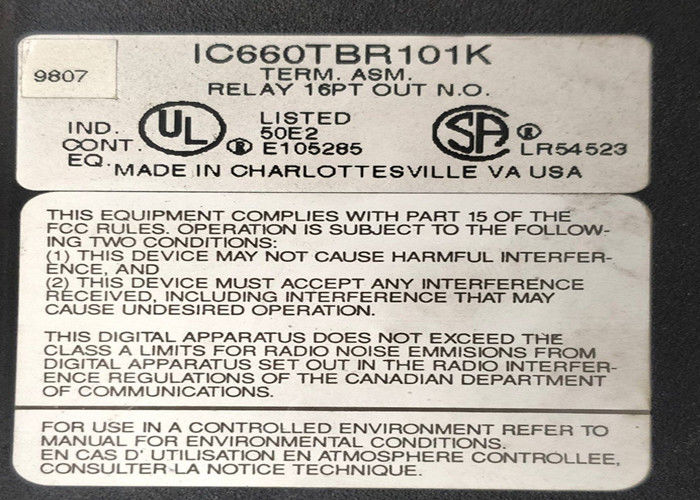 GE Fanuc IC660TBR101組は,Genius I/O デバイスのための端末組です.